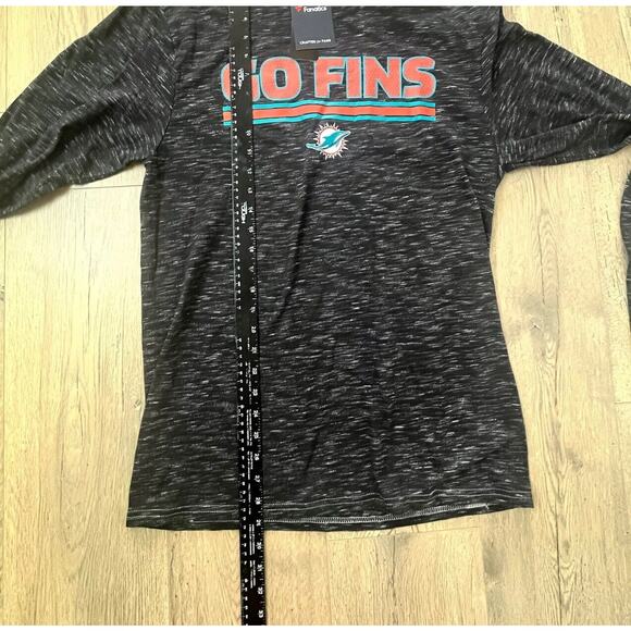 NWT Miami Dolphins Long Sleeve Mens Shirt Fanatics Grey “Go Fins” NFL Sz M - Picture 7 of 7